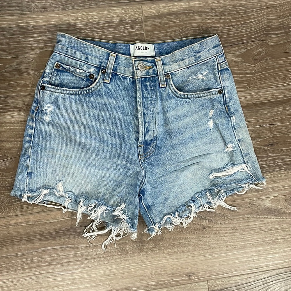 Agolde Parker Long Cut Off Shorts